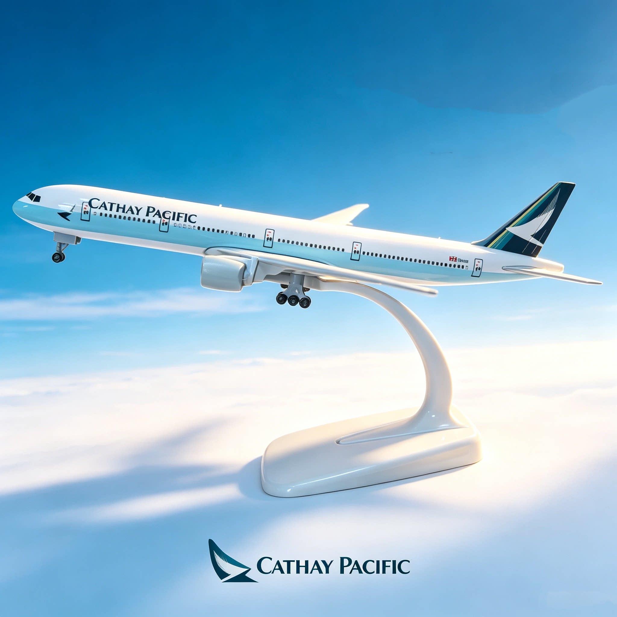 1:400国泰航空波音B777-300ER标涂客机仿真飞机模型合金摆件JET图片