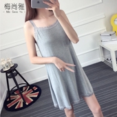 宽松村裙夏季 莫代尔吊带打底裙女中长款 蕾丝花边内搭大码 背心裙薄