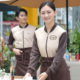 餐饮服务员工作服加厚长袖 定制 网咖超市餐厅火锅饭店秋冬绒衣工装