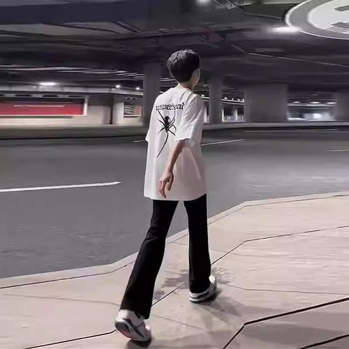 美式复古柳叶弯刀牛仔裤男微喇裤