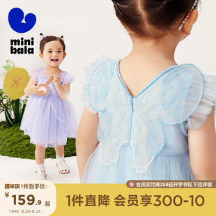 新款 迷你巴拉巴拉女童连衣裙宝宝洋气公主裙子甜美网纱周岁夏季