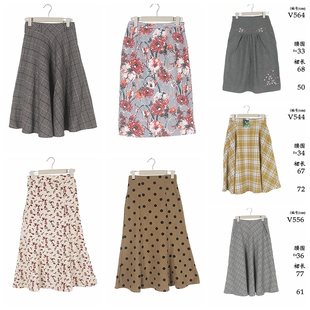 复古vintage古着日系文艺森系冬裙法式少女百搭宫廷厚冬天半身裙8