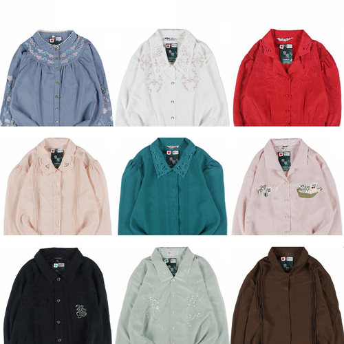 古着vintage复古日系百搭白色港风宽松巴洛克长袖经典纯色衬衫5