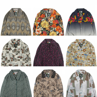 古着vintage复古日系百搭夏威夷港风宽松巴洛克春秋长袖 花衬衫