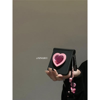 爱心支架链条适用小米mixflip2折叠屏findn3flip华为pocket2手机壳purax中轴全包三星zflip76荣耀magicvflip2