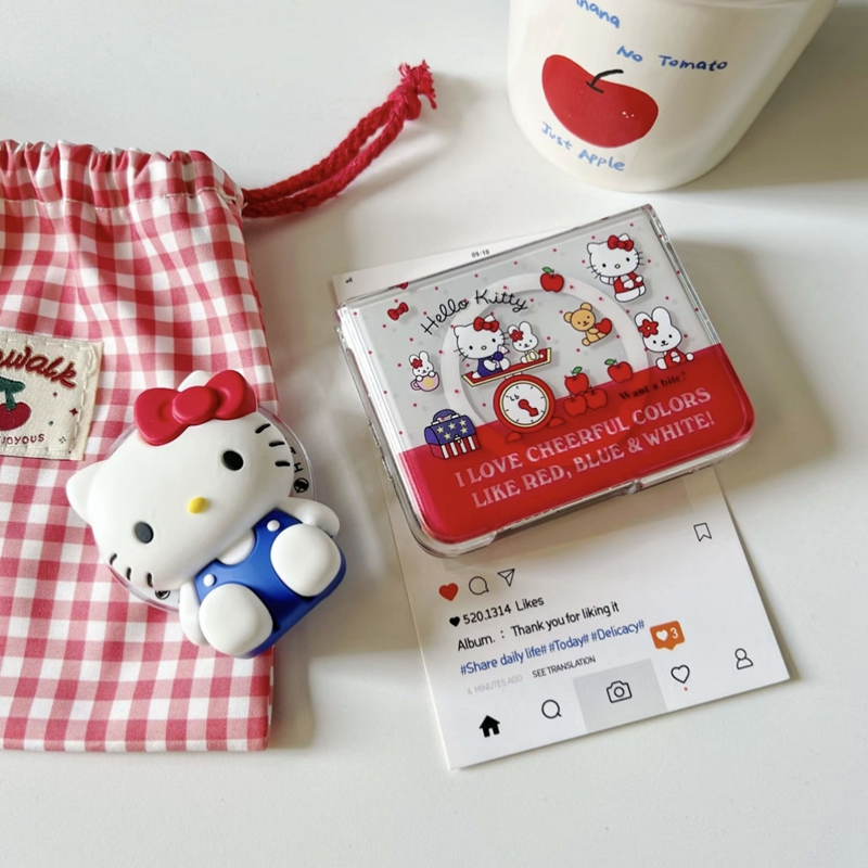 hellokitty适用华为puraX手机壳磁吸pocket2荣耀razr60/50小米MIXFlip2无线充电三星Zflip6支架N3filp折叠屏