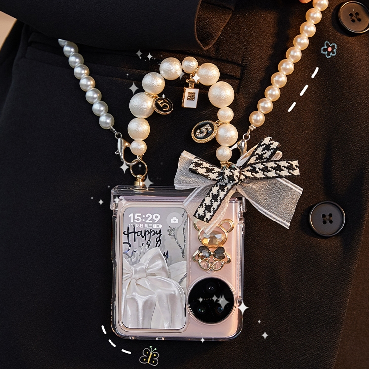 适用小米MIXFlip2手机壳斜跨荣耀magicvflip2折叠屏铰链findn3flip华为pocket2三星7华为PuraX透明novaFlip潮