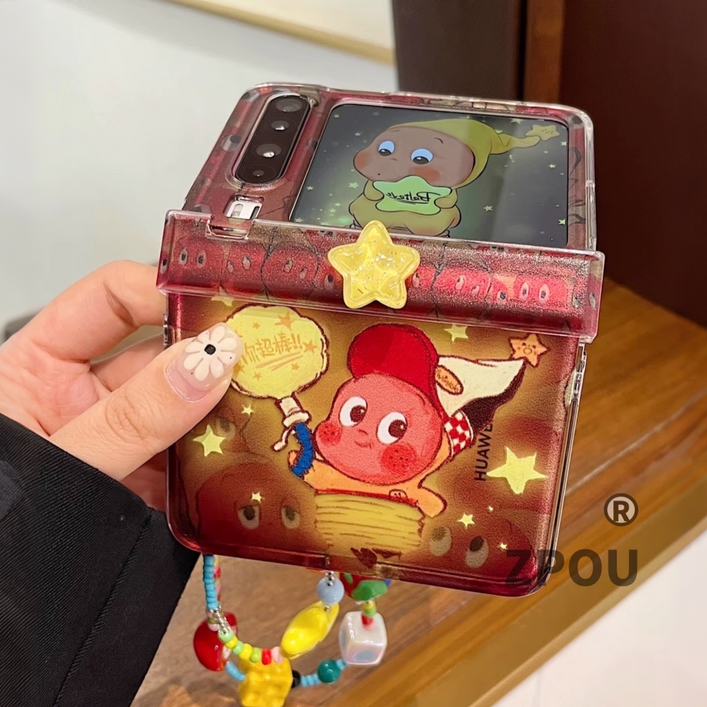 星星人适用华为puraX手机壳findN3filp三星zflip7小米MIXFlip2可爱pcoekt2荣耀vflip2小折叠屏razr60中轴全包