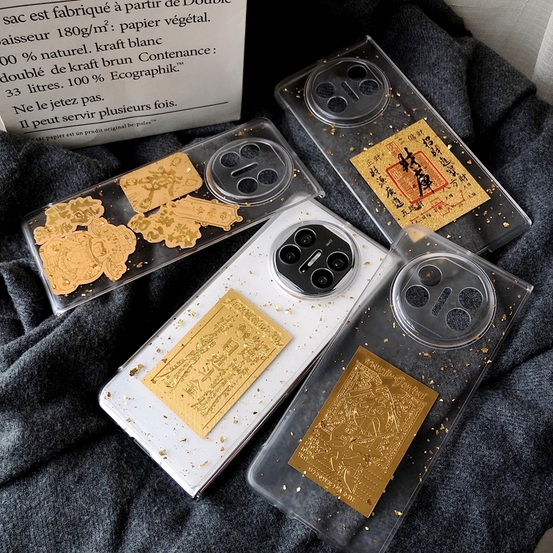新年款闪粉金箔适用华为matex5典藏版手机壳matex3滴胶透明MATEXT非凡大师折叠屏matex5防摔XT日进斗金财神爷
