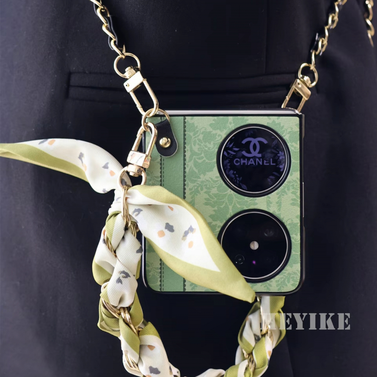 适用华为pocket2手机壳斜跨pura X丝巾手提链razr60折叠屏N3filp三星zflip7/6小米mixflip2荣耀magicvflip2潮