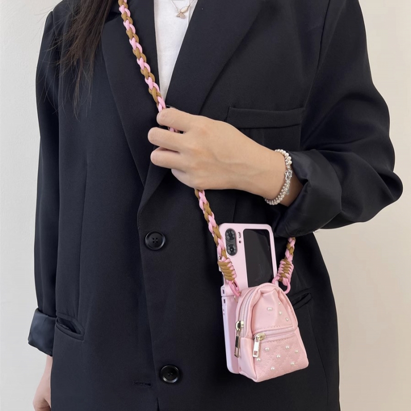 适用荣耀magicvflip2手机壳华为purax阔折叠屏pocket2斜跨findn3flip零钱包三星zflip6/7小米MIXFlip2努比亚2