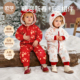 欧孕婴儿拜冬年服新年夹棉连体衣喜庆男女宝宝过年拜年外出爬爬服