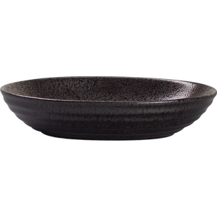 日式复古陶瓷异型商用餐具大号家用个性粗陶椭圆形水果沙拉碗菜碗