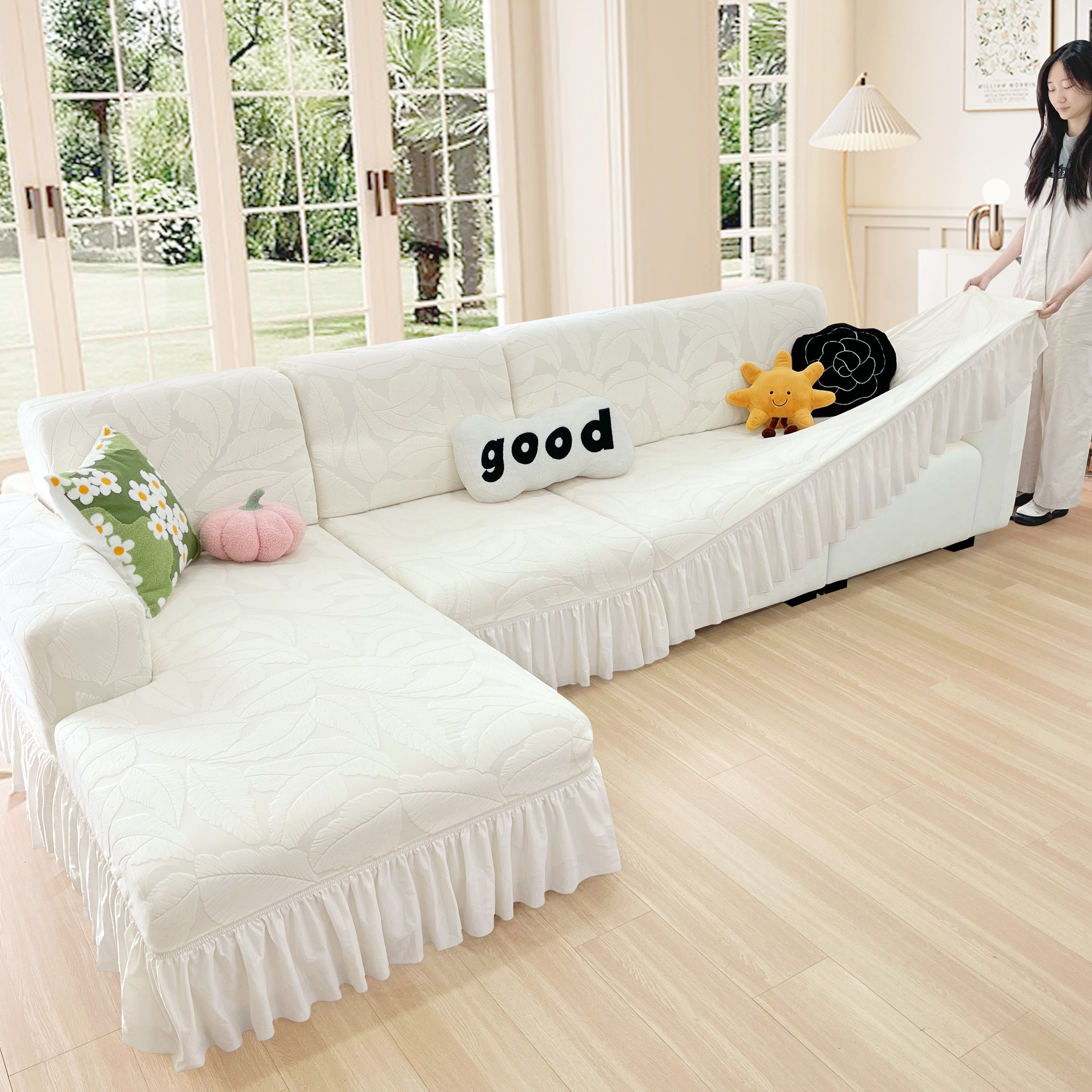 高级感四季通用沙发套罩一体式全包防滑贵妃沙发套卍能防尘保护套