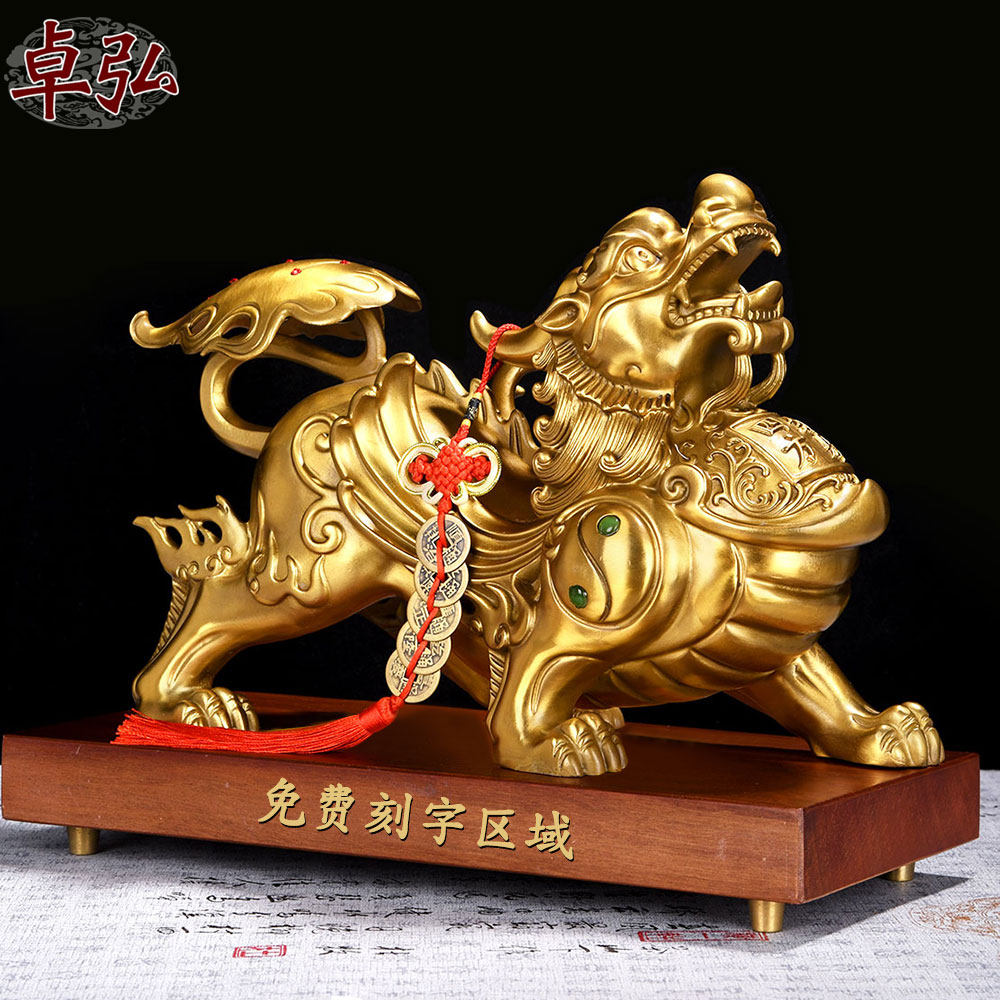铜貔貅摆件公母一对招财貔恘办公室客厅玄关装饰摆件貔犰皮丘礼品