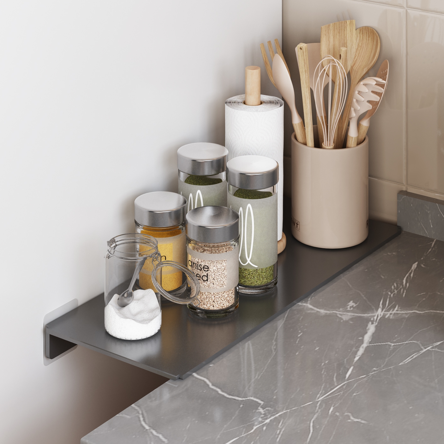 厨房冰箱侧夹缝板免打孔桌面延长