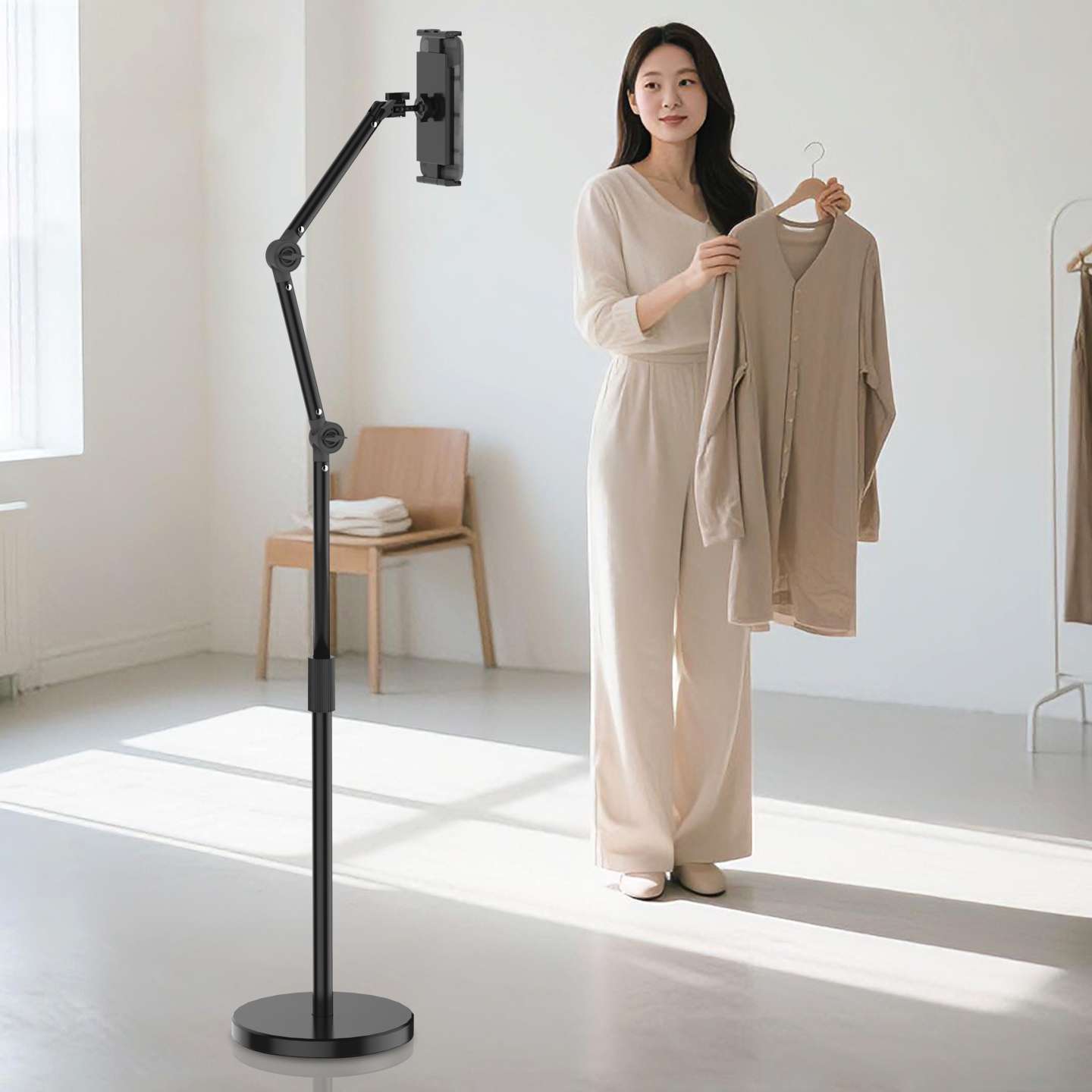 落地手机平板架直播拍摄床上追剧