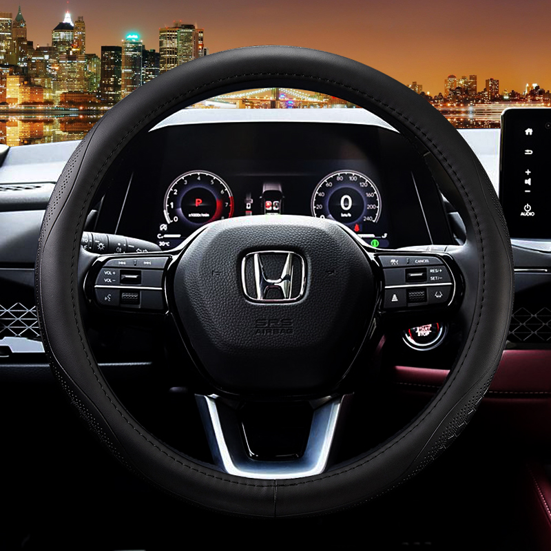 本田真皮方向盘套耐用吸汗透气
