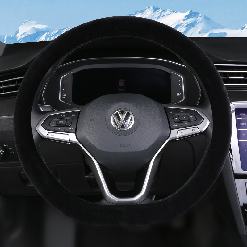大众ID7短毛绒方向盘套冬季保暖