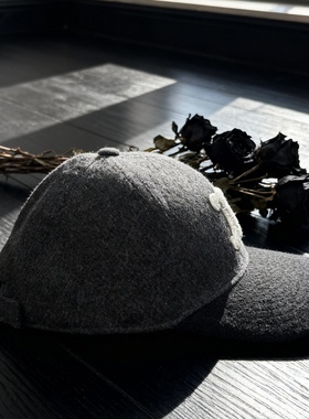 Mest Beads/一顶过冬超厚实拼色法国时尚毛呢简约男女鸭舌棒球帽