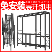 免安装 简易布衣柜家用卧室出租房布艺折叠全钢管架子加固收纳衣橱