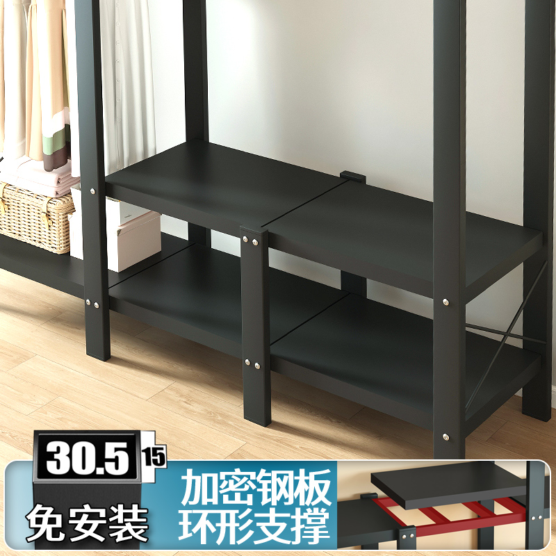 家用卧室免安装衣柜出租房折叠简易布衣柜结实耐用钢管收纳挂衣橱