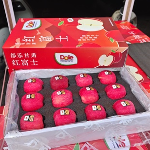 （广州发货）都乐甘肃红富士苹果礼盒6斤新鲜红苹果当季新鲜水果