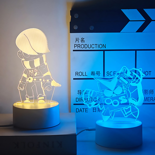 荒野乱斗周边谷子艾德加瑟奇阿方黑鸭里昂手办玩偶摆件氛围小夜灯