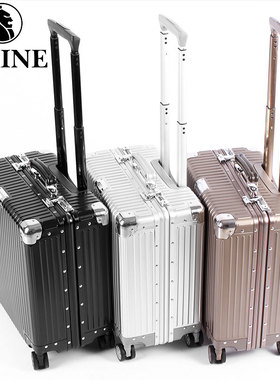 ISHINE18寸全铝镁合金拉杆箱商务行李箱万向轮登机小型轻便旅行箱