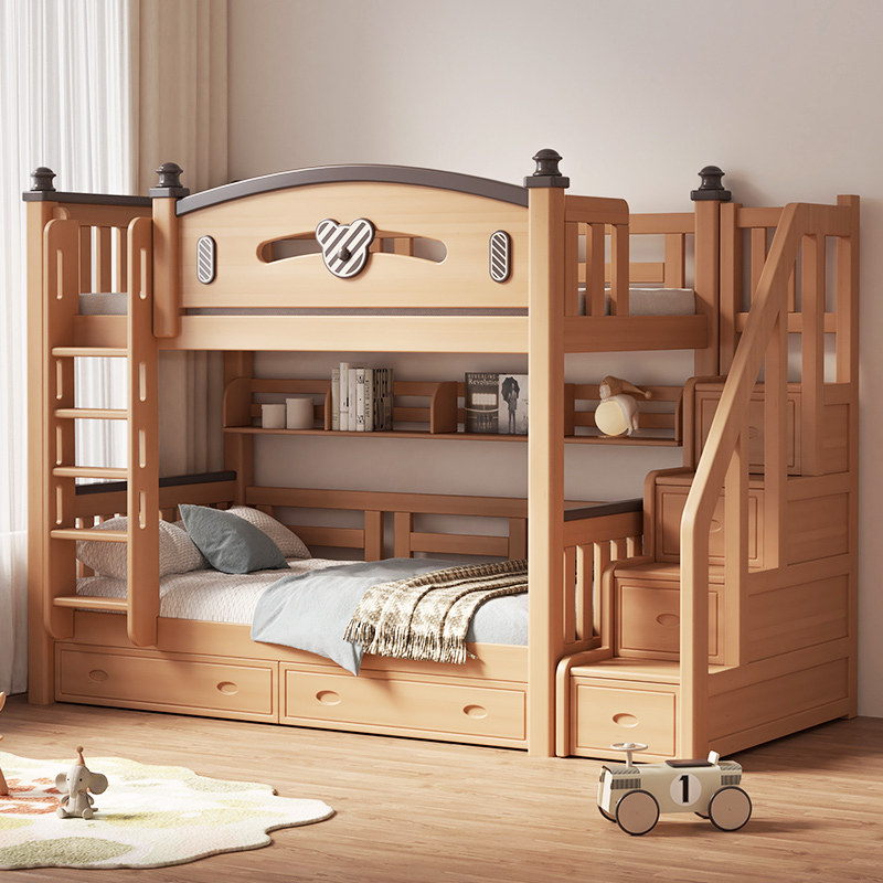 榉木上下同宽双层床平行高低床小户型儿童两层床成人子母床上下铺,住宅家具,高低/子母床,淘宝优惠券,粉丝福利购,淘宝优惠卷