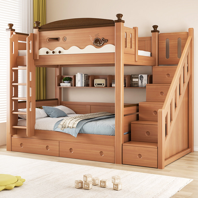 全红檀木上下铺同宽平行床实木儿童高低床小户型双层床两层上下床,住宅家具,高低/子母床,淘宝优惠券,粉丝福利购,淘宝优惠卷