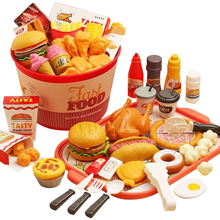 儿童过家家汉堡玩具仿真食物迷你炸鸡薯条披萨套餐益智女孩男孩子
