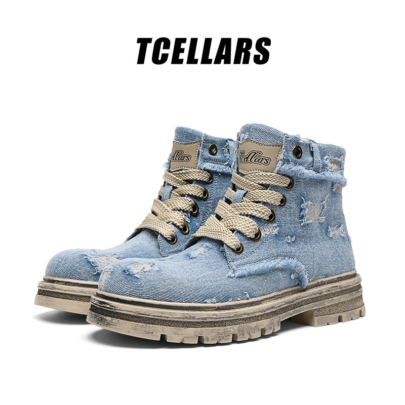 TCELLARS靴子男鞋2026春秋新款复古运动休闲简约潮牌百搭男生鞋子