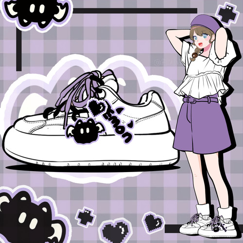 原创国潮甜酷女孩板鞋