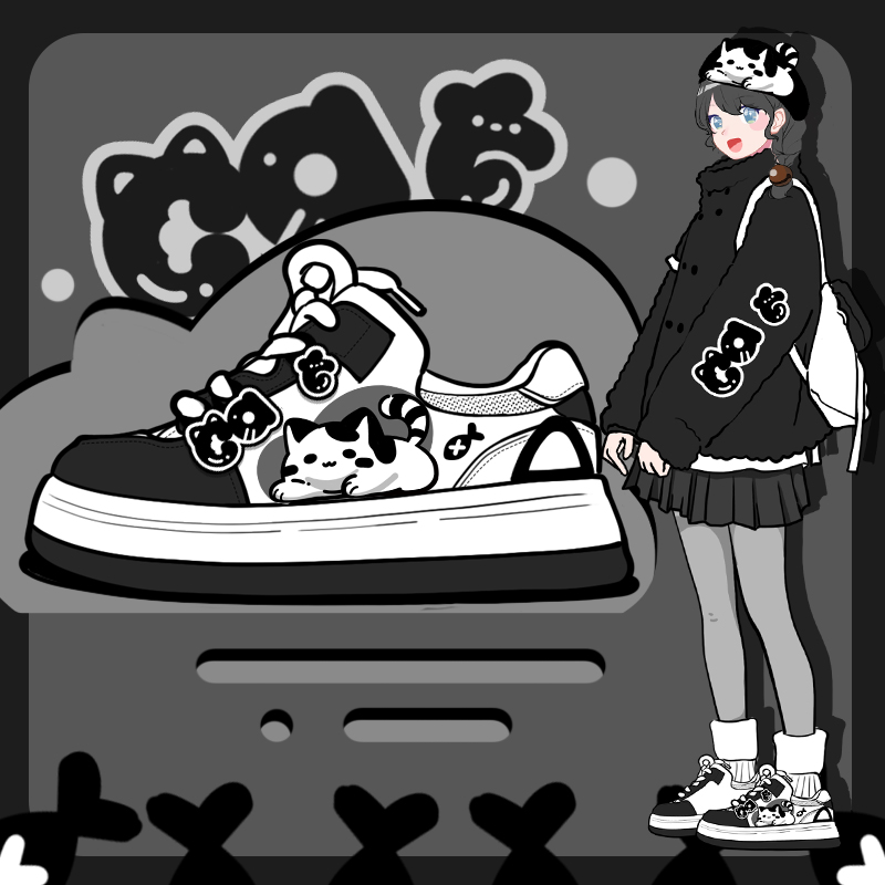 可爱女生原创休闲厚底板鞋