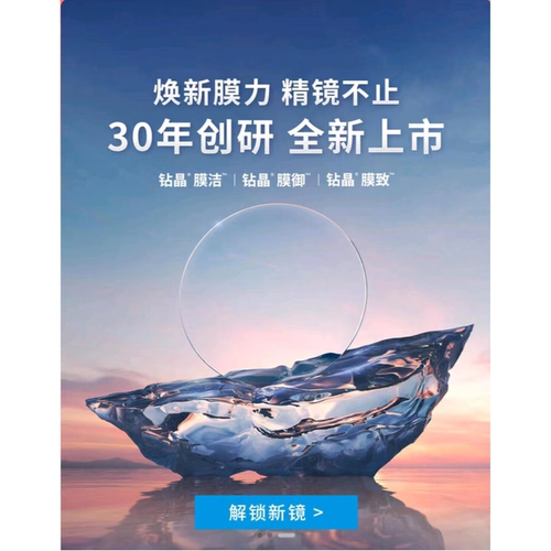 钻晶膜岩防蓝光近视非球面