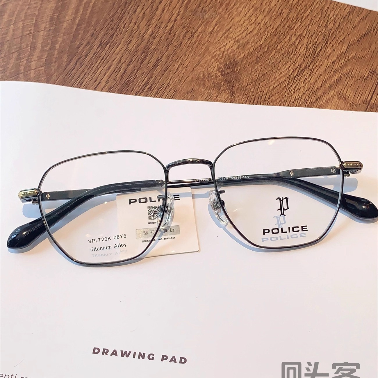 POLICE魄力思警察眼镜框镜架钛新款光学男女近视复古钛潮VPLT20K