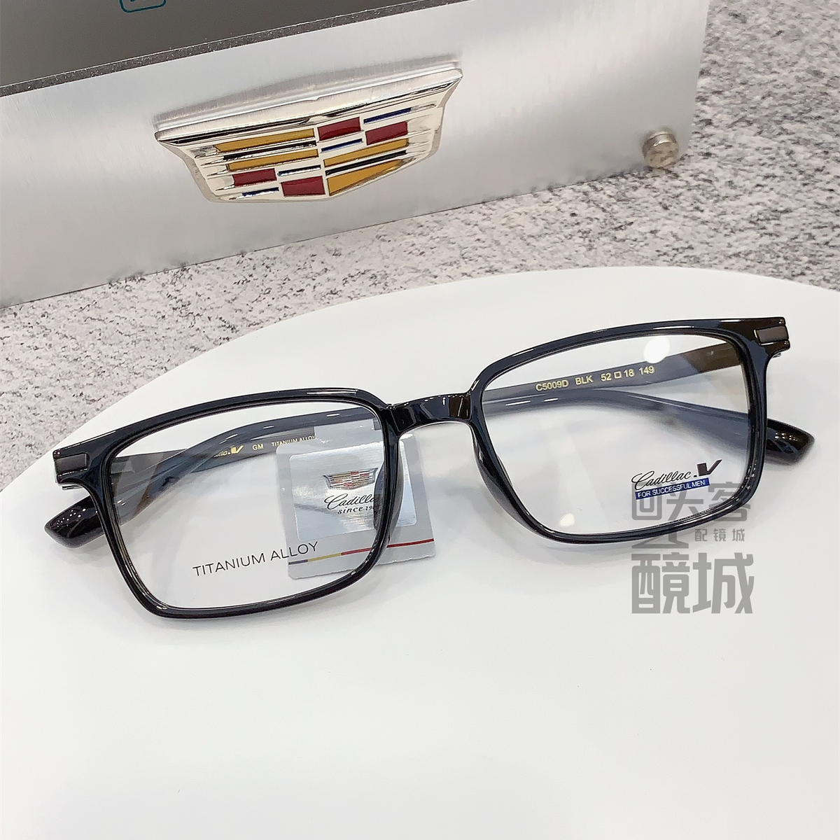 Cadillac凯迪拉克眼镜框架男女款全框黑框大脸超轻近视蓝光C5009D