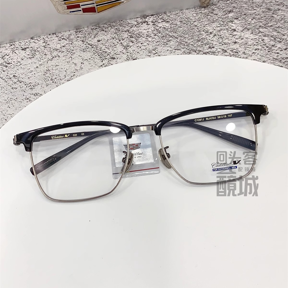 Cadillac凯迪拉克眼镜架男款配近视防蓝光全框板材眼镜框C1281J