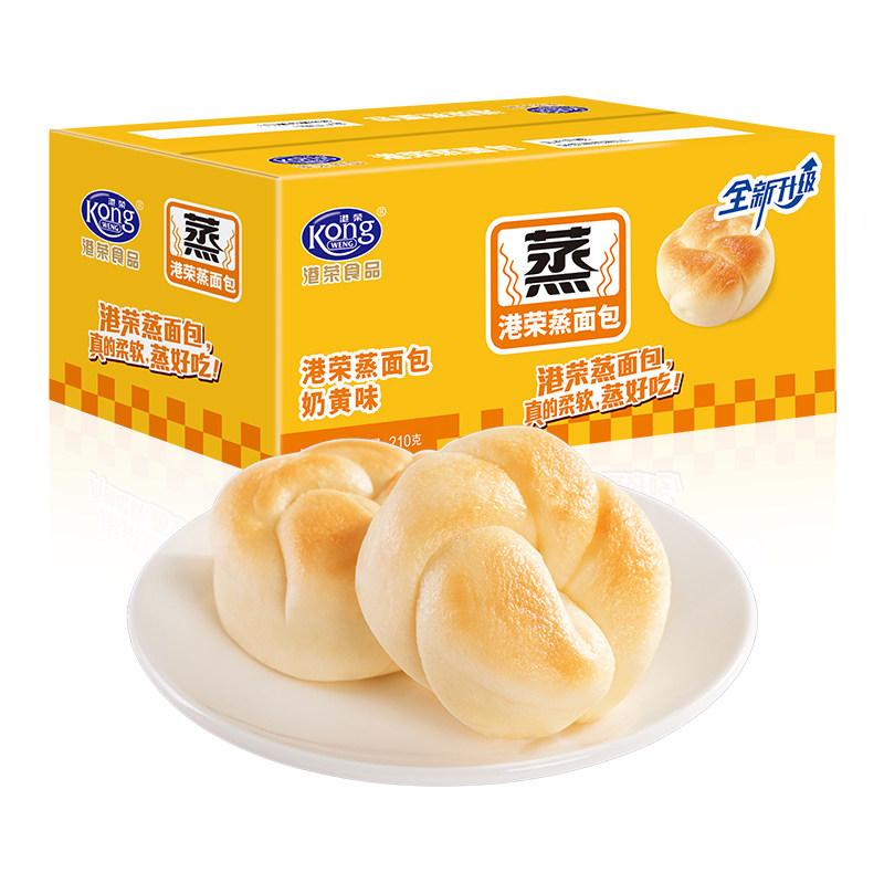 港荣奶黄味蒸面包210g