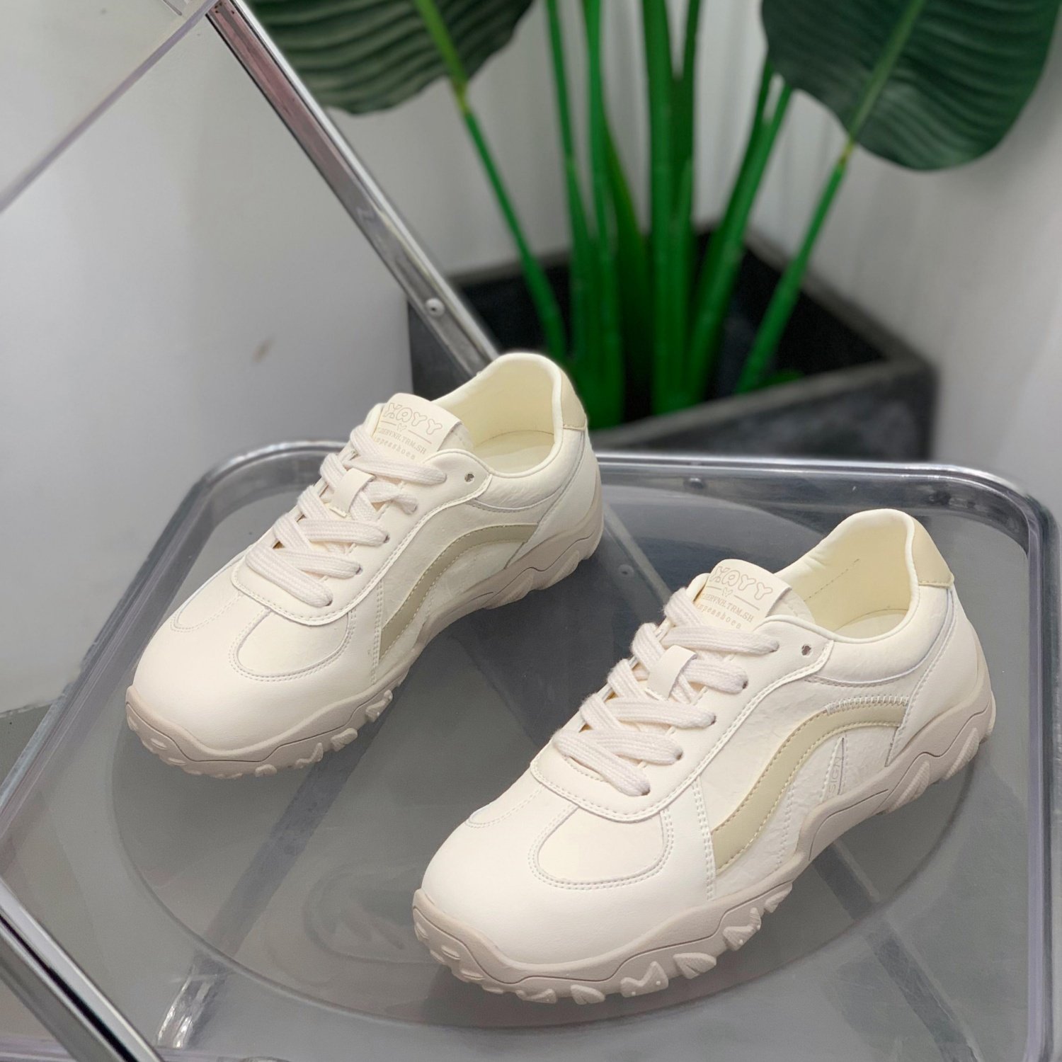 复古真皮老爹鞋女2026年春季新款轻便德训鞋平底百搭运动休闲女鞋,女鞋,时尚休闲鞋,淘宝优惠券,粉丝福利购,淘宝优惠卷