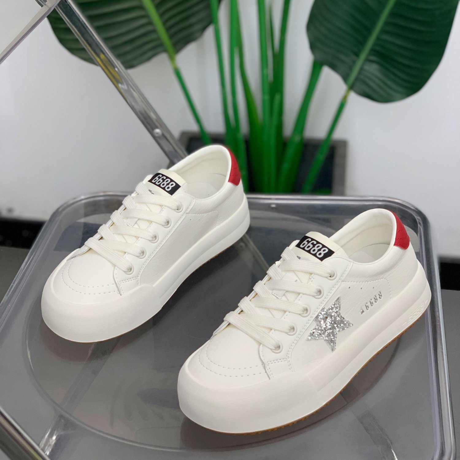 真皮小白鞋女2026年春季新款百搭星星学生休闲鞋厚底百搭显瘦板鞋,女鞋,休闲板鞋,淘宝优惠券,粉丝福利购,淘宝优惠卷