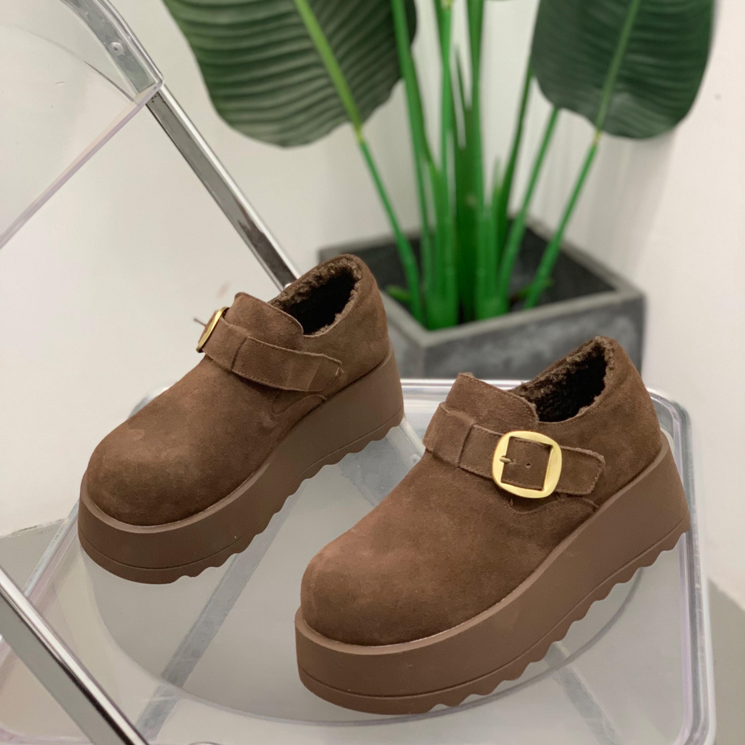 厚底勃肯鞋女舒适一脚蹬单鞋