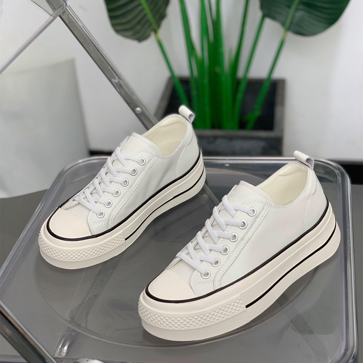 经典百搭简约懒人帆布鞋女2026春季新款一脚蹬厚底显脚小休闲板鞋,女鞋,休闲板鞋,淘宝优惠券,粉丝福利购,淘宝优惠卷