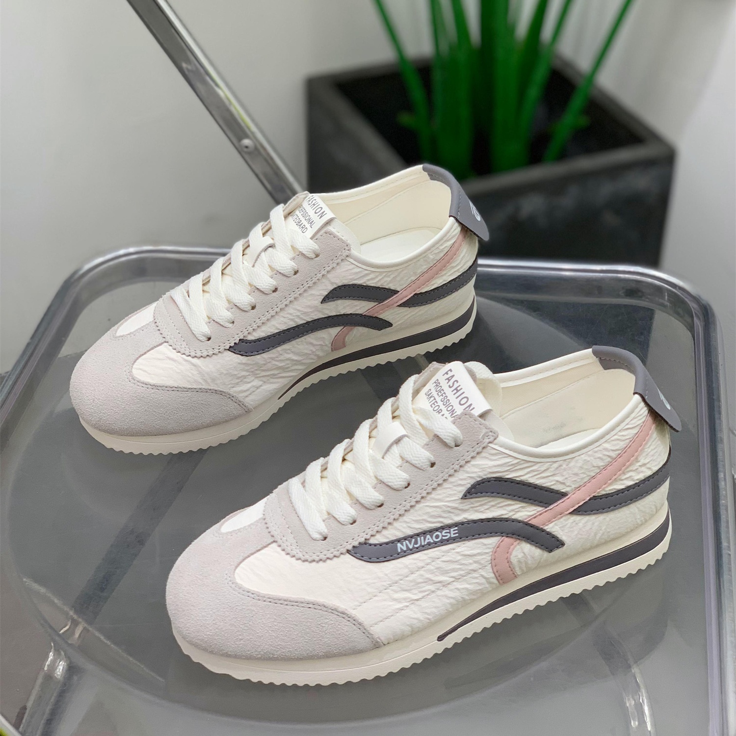 真皮阿甘鞋女百搭厚底显瘦