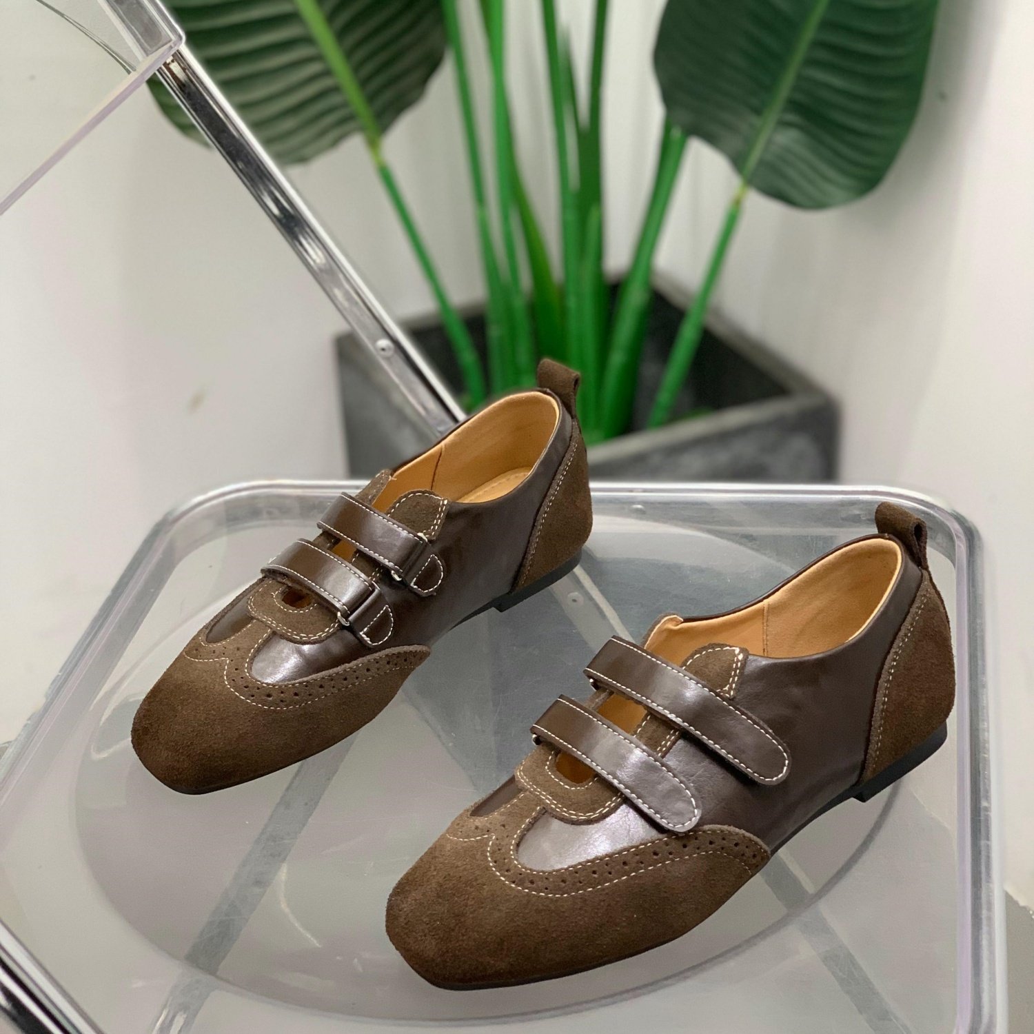 英伦风魔术贴小皮鞋女2026年春季新款乐福鞋女一脚蹬百搭平底单鞋,女鞋,乐福鞋（豆豆鞋）,淘宝优惠券,粉丝福利购,淘宝优惠卷