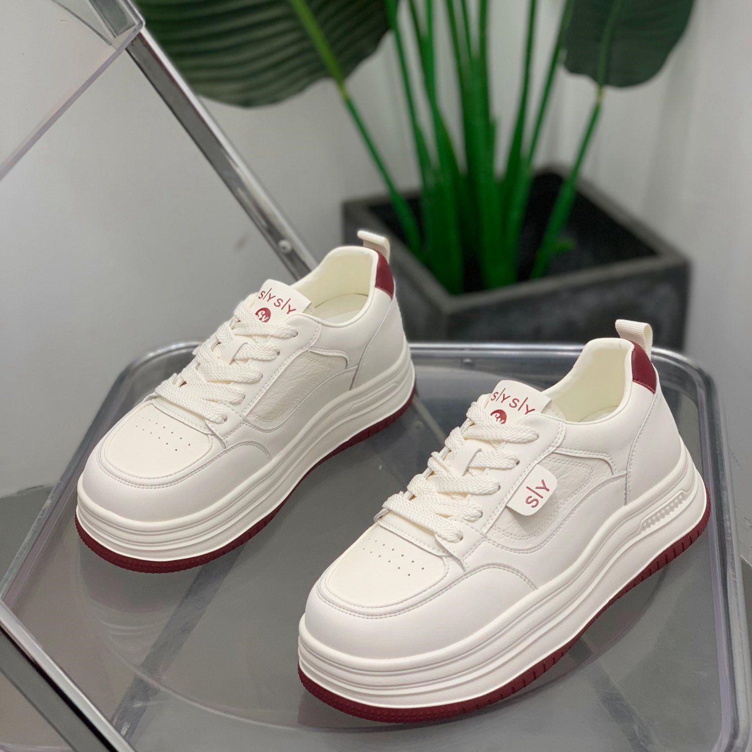 轻便厚底真皮小白鞋女2026年春季新款百搭学生板鞋增高显瘦休闲鞋,女鞋,休闲板鞋,淘宝优惠券,粉丝福利购,淘宝优惠卷