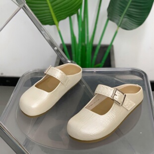 轻便一脚蹬凉鞋 经典 新款 女2026夏季 简约百搭圆头软底包头半拖鞋