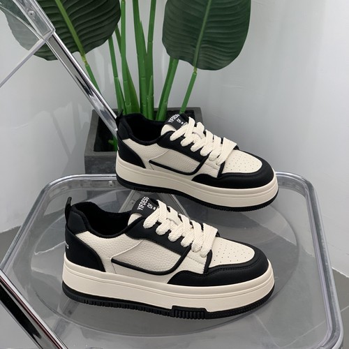 真皮板鞋女休闲厚底显瘦百搭款