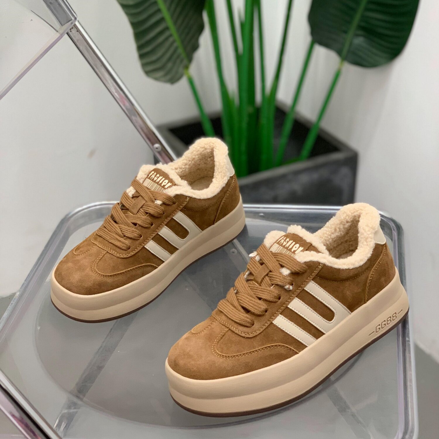 2025年新款复古德训鞋女冬季厚底加绒保暖休闲鞋百搭运动显瘦板鞋,女鞋,时尚休闲鞋,淘宝优惠券,粉丝福利购,淘宝优惠卷